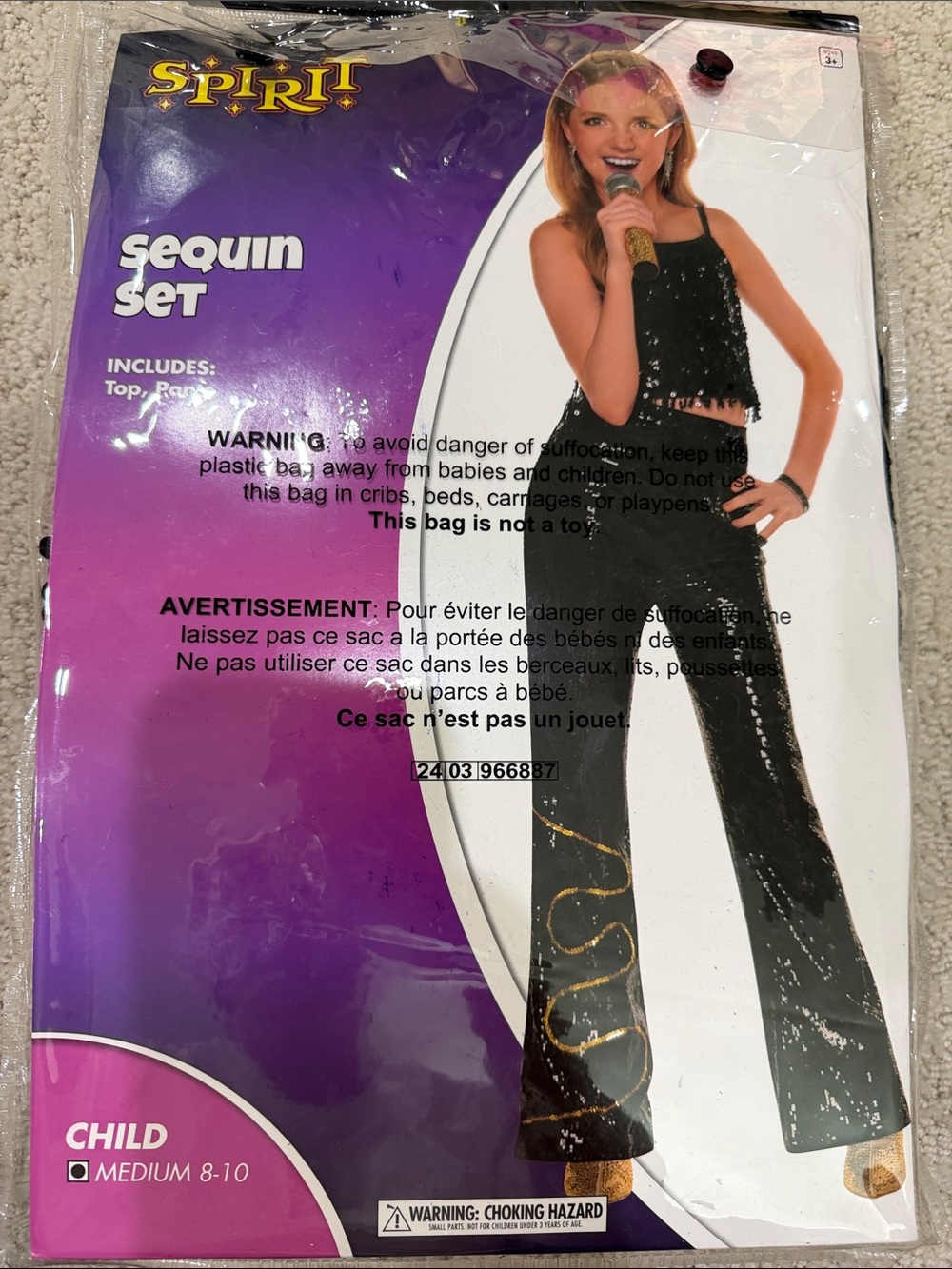 Spirit Girls Black Sequin Wide Leg Pants & Top Set